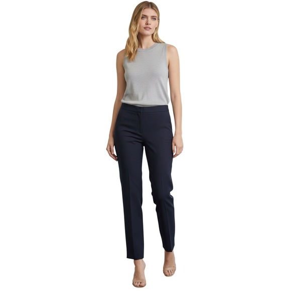J. Crew Bi Stretch Navy Blue Career Pants Size 4 Waist 30 -MSRP $178